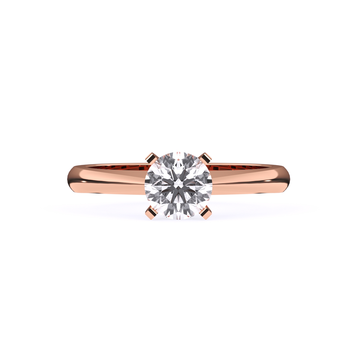 Classy Round Diamond Simple Gold Ring